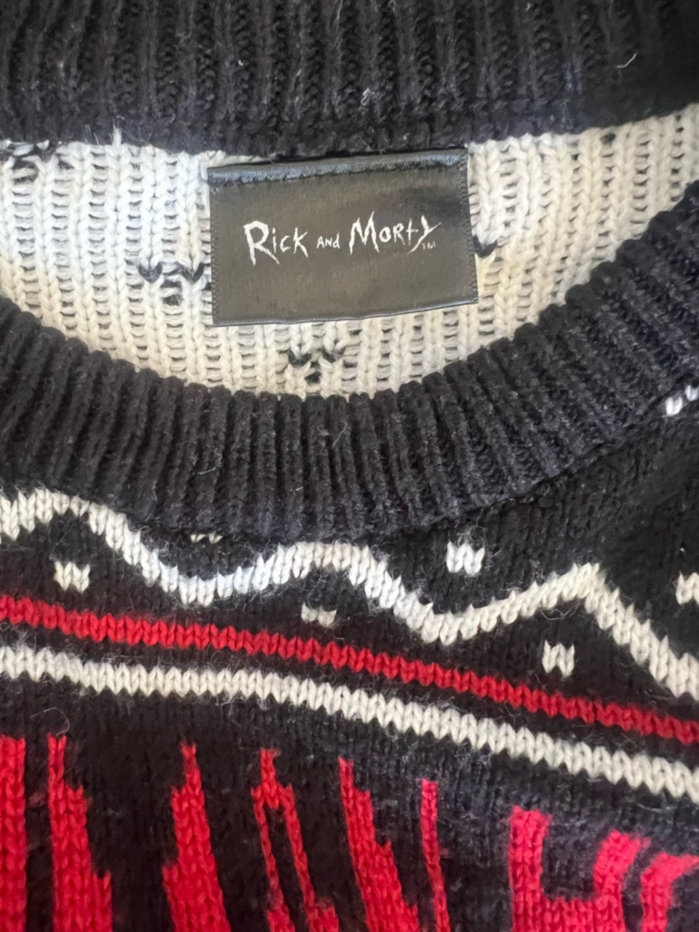 Black Holiday Graphic Crewneck Sweater - Rick & Morty Style - Picture 3 of 4